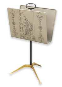 Piero Fornasetti Attributed Gravure Italian Mid Century Modern Magazine Stand