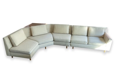 Edward Wormley for Dunbar Modern Sectional & Walnut Corner Table c 1950