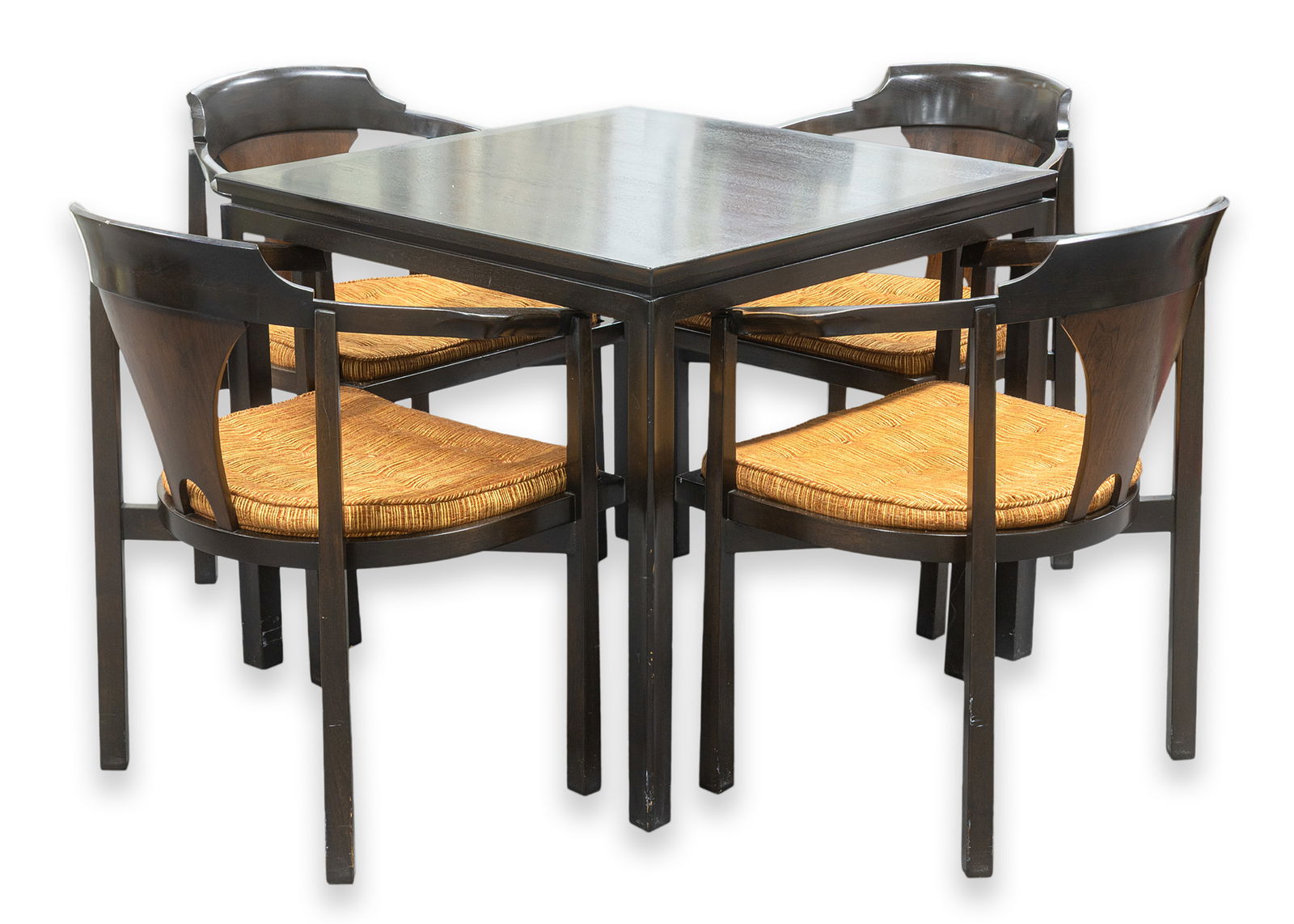 Edward Wormley for Dunbar Set of 4 Model 935 Horseshoe Chairs & Game Table c. 1960s (1 of 12)