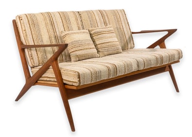 Poul Jensen for Selig Z Settee Danish Teak Wood Sofa Vintage Modern c. 1960s