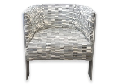 Bernhardt Cosway Metal Back Curved Tub Accent Lounge Chair Contemporary Modern Design