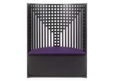 Charles Rennie Mackintosh for Cassina Willow Tea Room Bench Chair Arts & Crafts Design