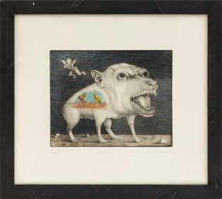 Sergei Isupov Shorty Signed 2000 Contemporary Hand-Pulled Vitreograph Print 2/50 Framed