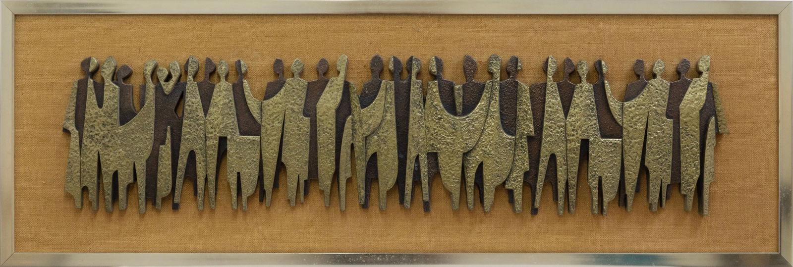 Giovanni Schoeman Citizens 1974 Modern Brutalist Bronze Wall Sculpture Framed (1 of 7)