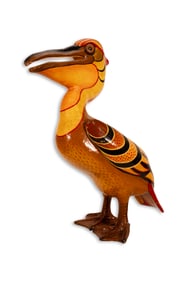 Sergio Bustamante Pelican Signed Modernist Hand Painted Paper Mache Sculpture