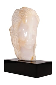 Bernard Simon (1896-1980) Untitled (Head) Signed Modernist Marble Table Sculpture