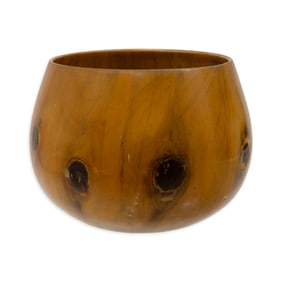 Todd Campbell  Untitled Hand Turned Wood Bowl c. 1990s Signed Maui Hawaii