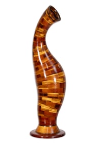 Davoud Khosravi Contemporary Wood Organic Vessel Sculpture (36") c. 2000s