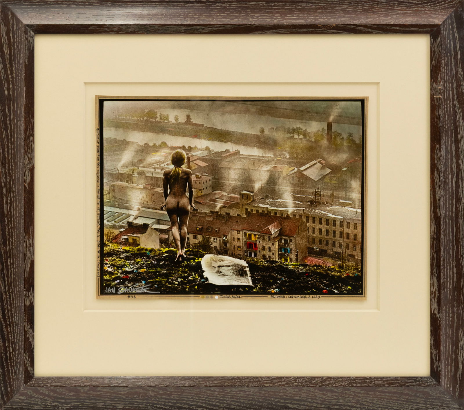 Jan Saudek Untitled (#43) 1889 Signed Photography Gelatin Silver Print Hand Coloring: A contemporary gelatin silver print by renowned Czech photographer Jan Saudek, "Untitled (#43)", exemplifies his distinctive fusion of photography and hand-painted colorization. Hand signed lower left