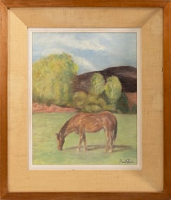 Bror Julius Olsson Nordfeldt (1878-1955) Untitled (Horse) Signed Oil on Board Framed