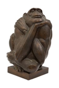 Marshall Maynard Fredericks (1908-1998) The Thinker Signed Bronze Modernist Sculpture