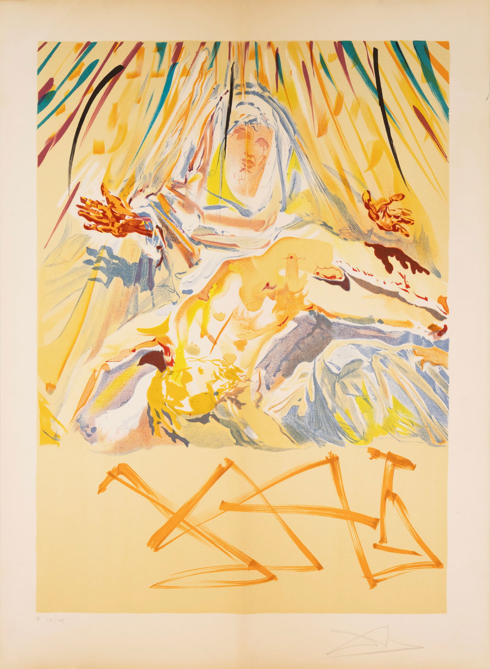 Salvador Dali La Pieta Nera 1974 Signed Lithograph in Colors on Paper 12/175 Unframed (1 of 7)