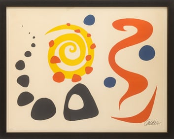 Alexander Calder Untitled 1964 Signed Lithograph in Colors on Paper 74/100 Framed