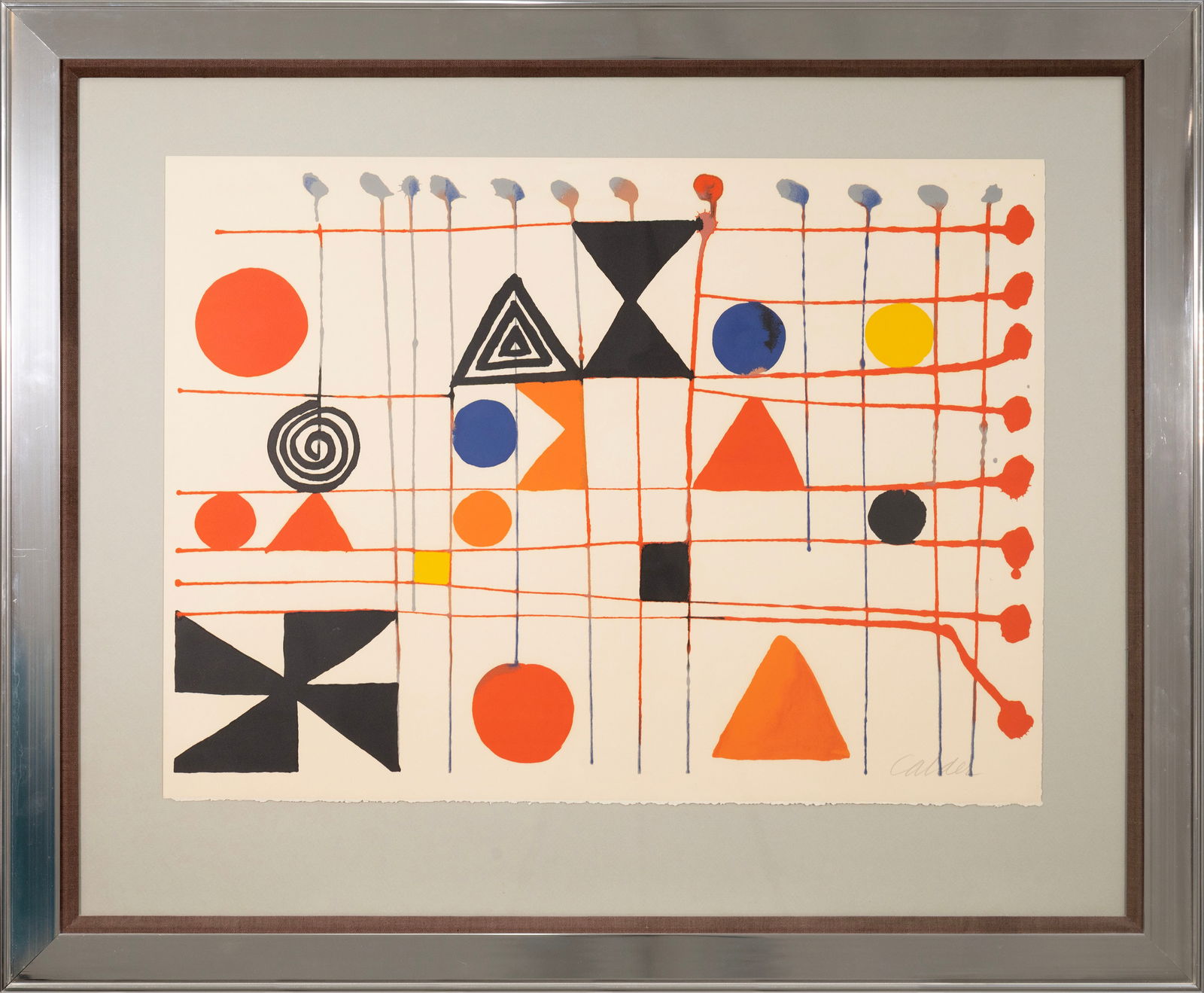 Alexander Calder Quilt 1966 Signed Modern Lithograph in Colors on Paper Framed (1 of 7)