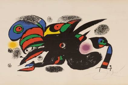 Joan Miro XXe Siecle No. 47 1976 Signed Modern Color Lithograph on Paper 39/75 Unframed