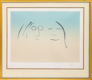 John Lennon Two is One 1969 Signed Etching on Paper 203/300 Yoko Ono Published 1991