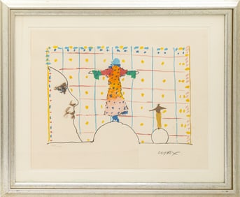 Peter Max Quadrillage 1973 Signed Serigraph in Colors 106/250 Modern Pop Art Framed