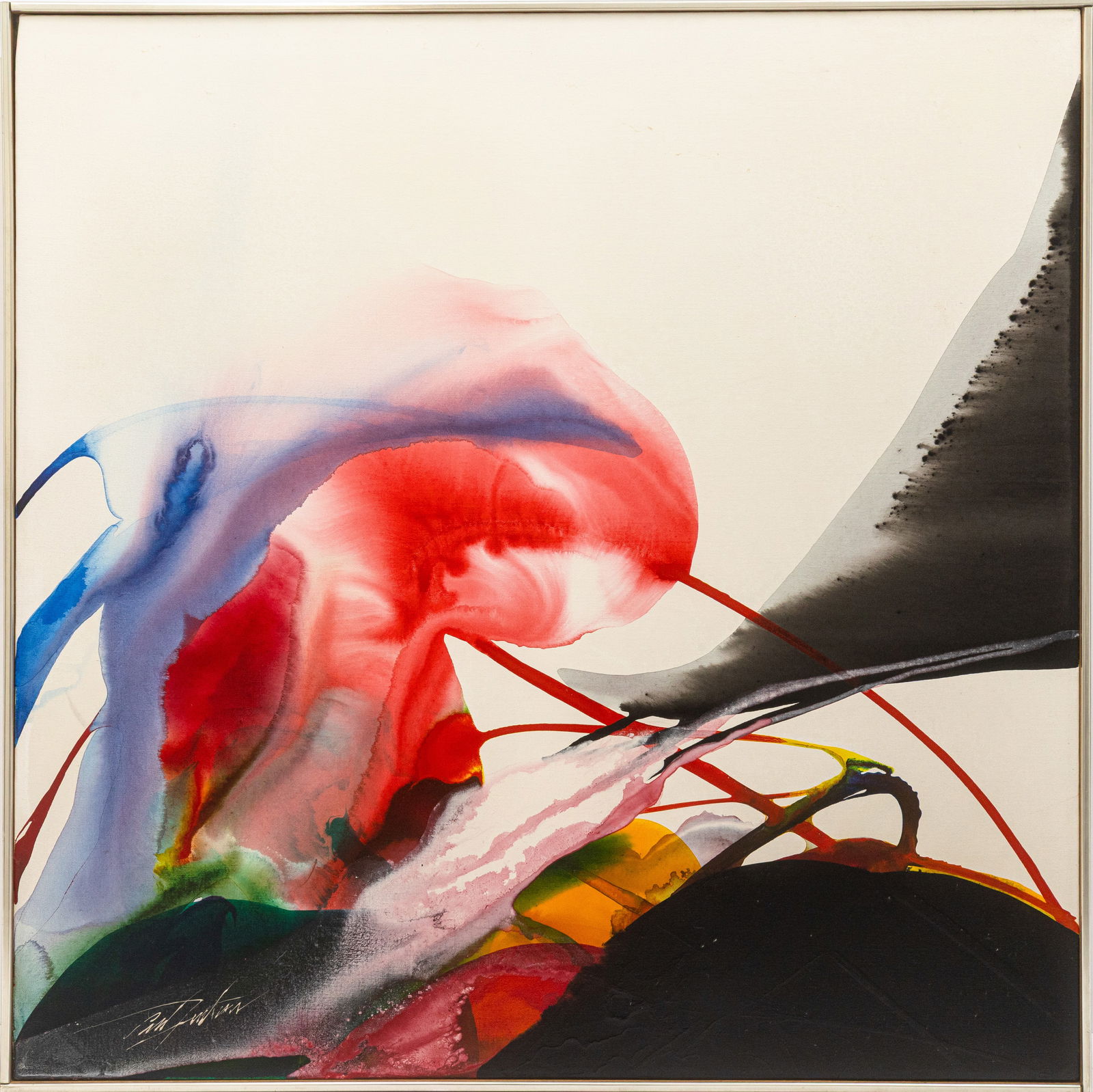 Paul Jenkins Phenomena Initiation by Fire 1967 Signed Acrylic on Canvas Painting Framed (1 of 10)