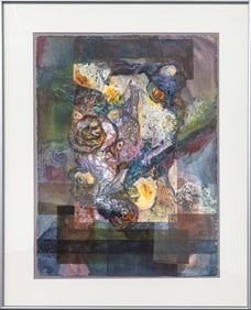 Fran Levin Untitled (Abstract Bouquet) c. 1980s Signed Watercolor on Paper