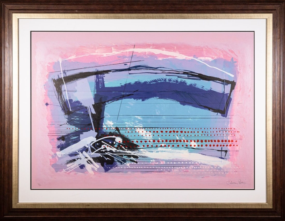 Calman Shemi Manuscript 1989 Abstract Modern Signed Lithograph 90/300 Framed (1 of 9)