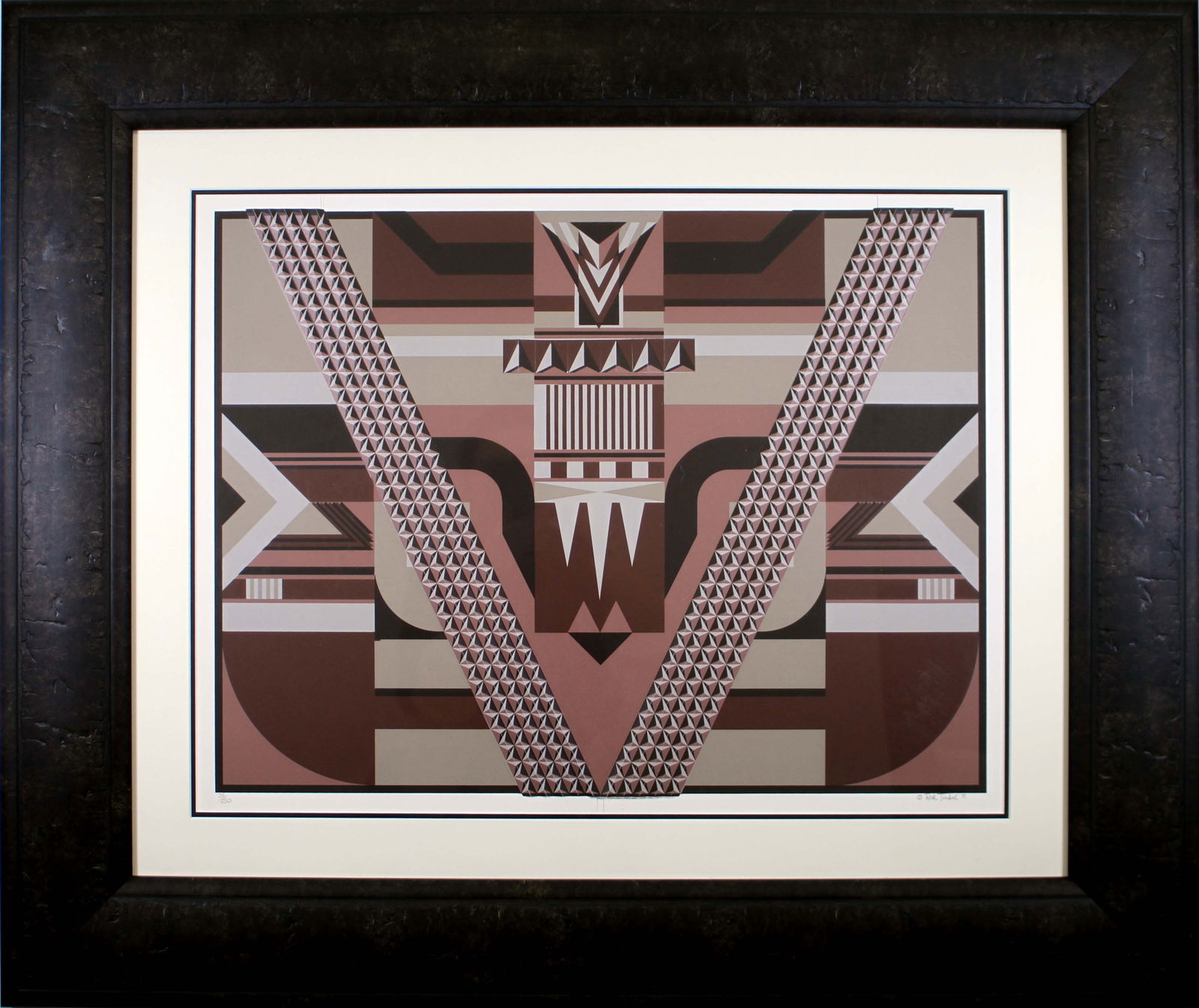 Rick Tunkel Postmodern Op Art Abstract Geometric 3D Serigraph 35/250 Framed 1981 (1 of 13)