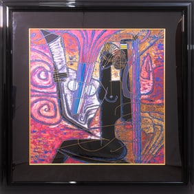 Adrian Wong Shue Heart Songs 1990 Signed Serigraph Contemporary Figurative