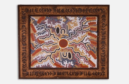 Denis Nelson Jupurrurla Signed Aboriginal Acrylic Painting on Board Australian