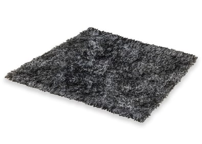 Stark Carpets Black and White Shag Area Rug 12' x 12.5' Contemporary Modern
