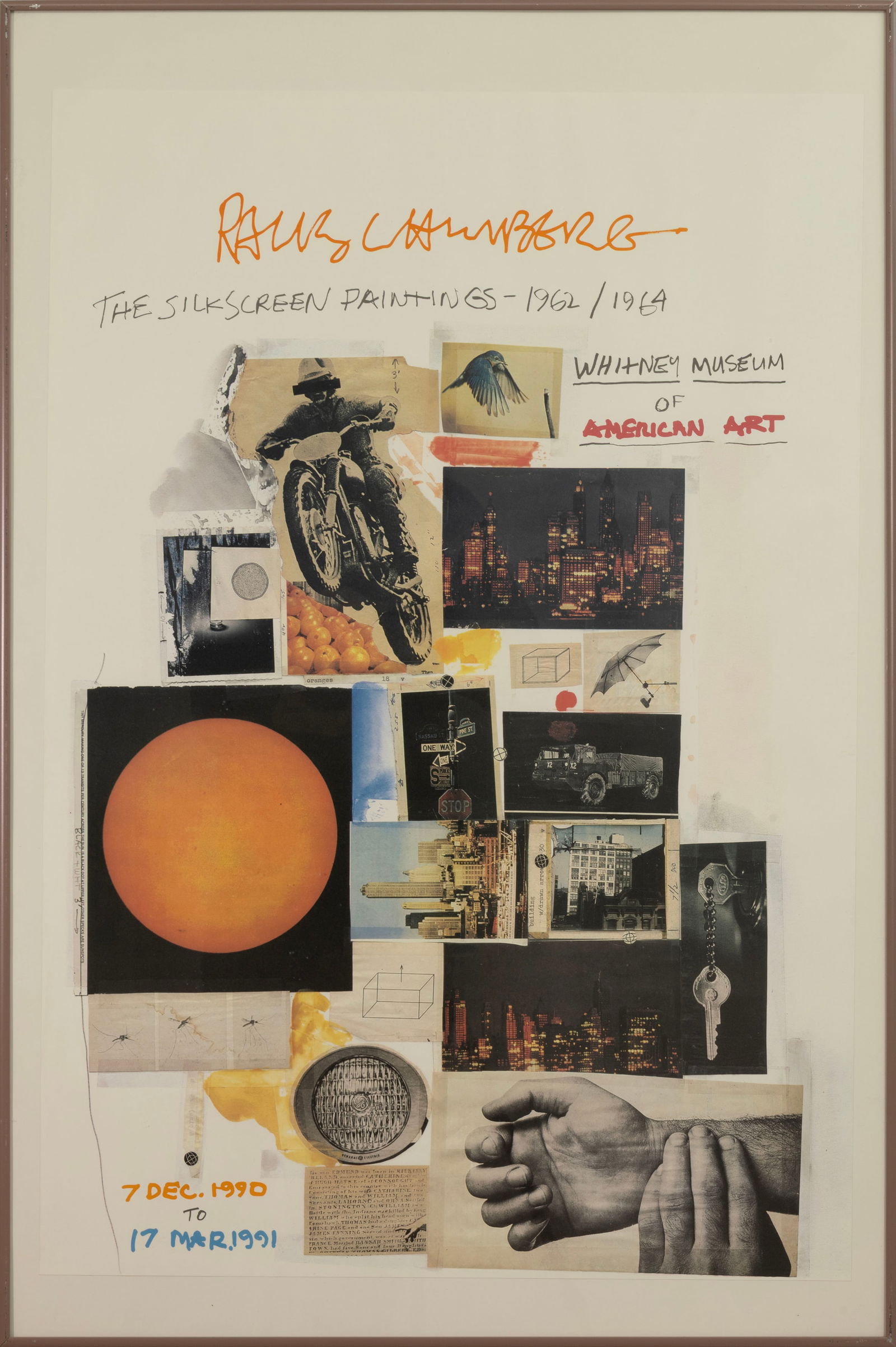 Robert Rauschenberg Whitney Museum Exhibition 1990-1991 Lithographic Poster Framed (1 of 3)