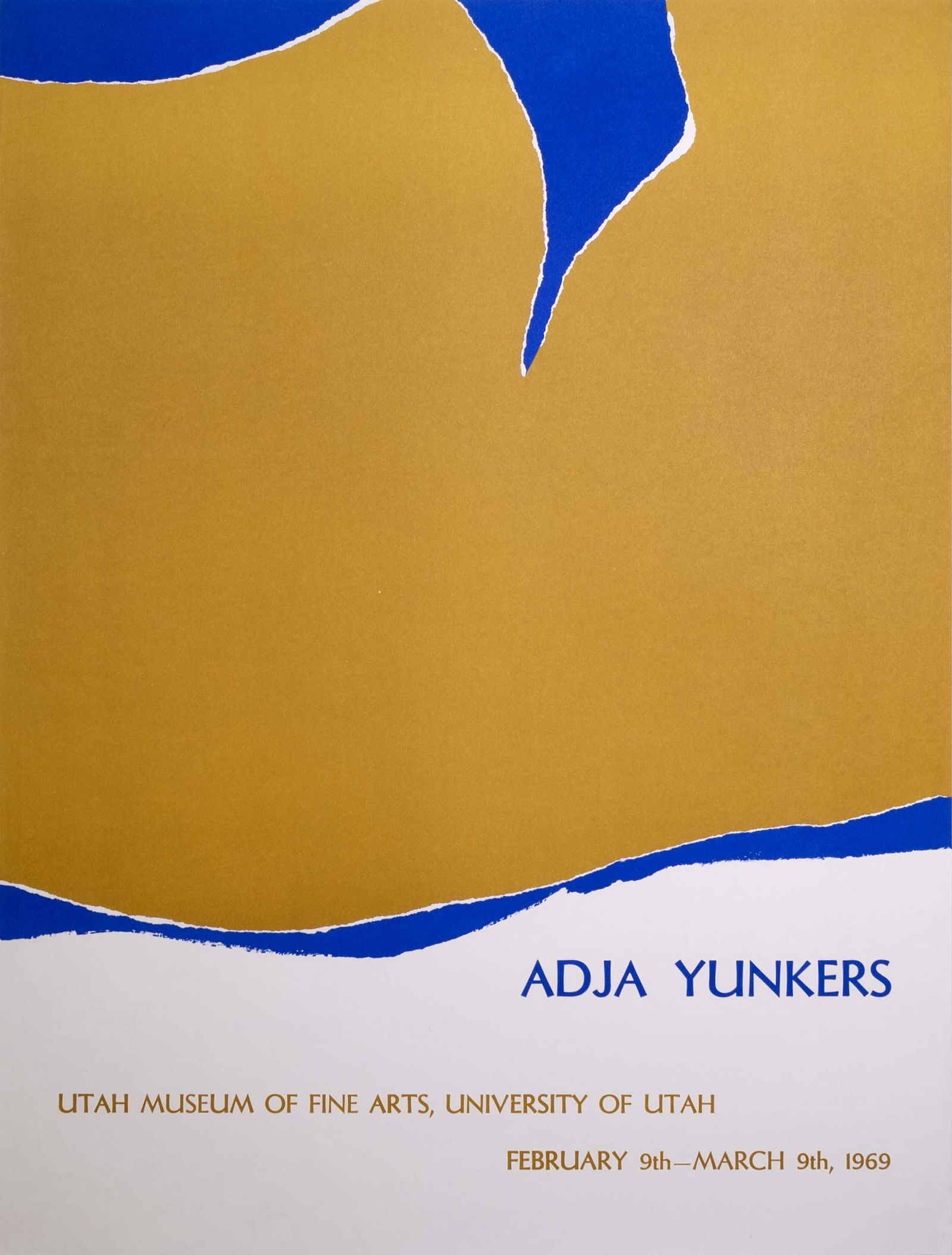 Adja Yunkers Utah Museum of Fine Art 1969 Lithographic Exhibition Poster Unframed (1 of 5)