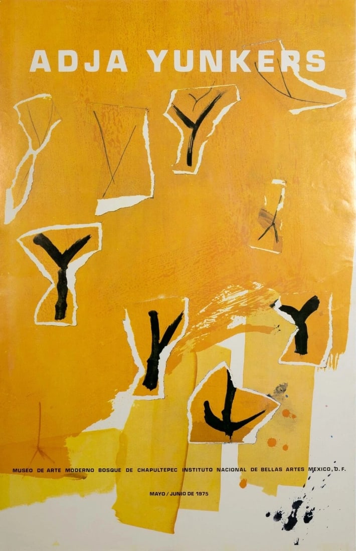 Adja Yunkers Museo de Moderno Mexico 1975 Lithograph Exhibition Poster Unframed (1 of 7)