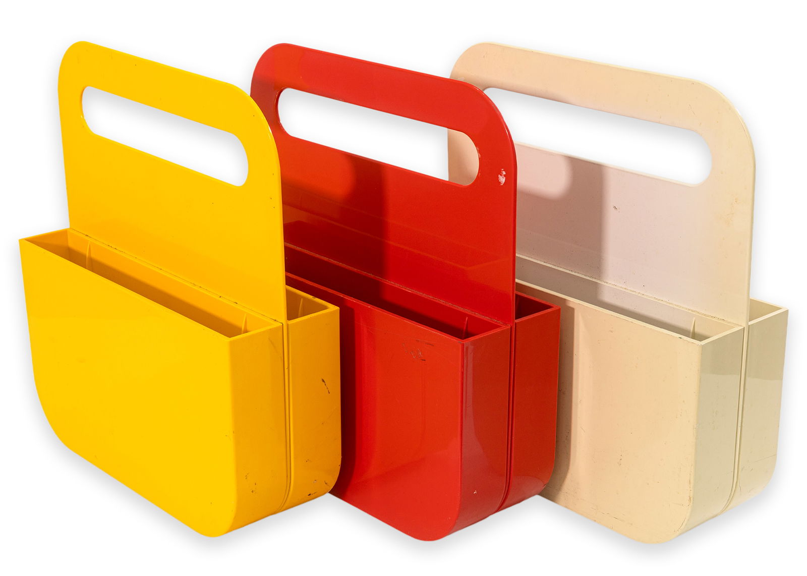 Olaf Von Bohr for Kartell Modern Magazine Racks Red, Yellow, &  (1 of 4)