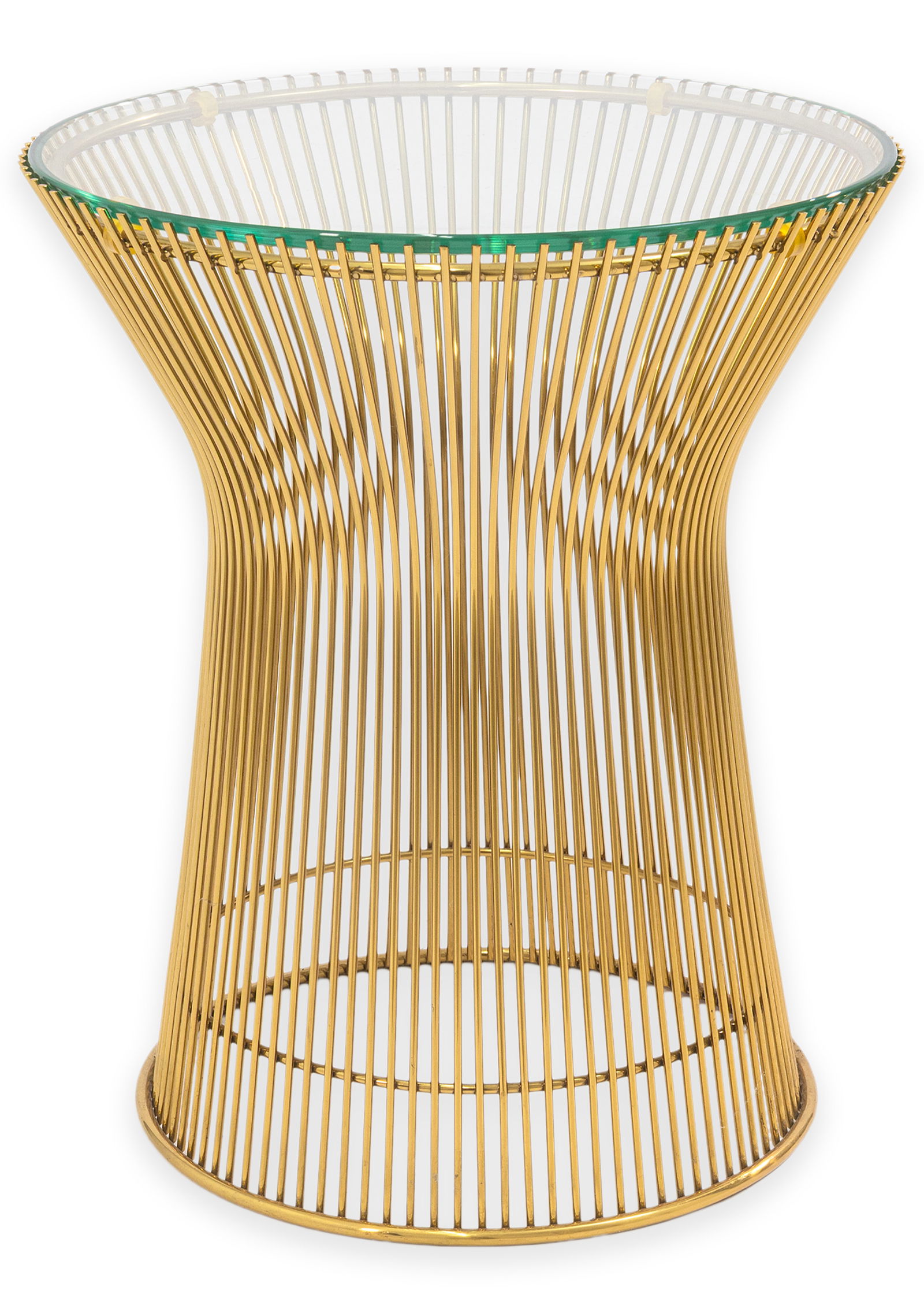 Warren Platner for Knoll Gold Side Table with Glass Top Modern Furniture Design (1 of 6)