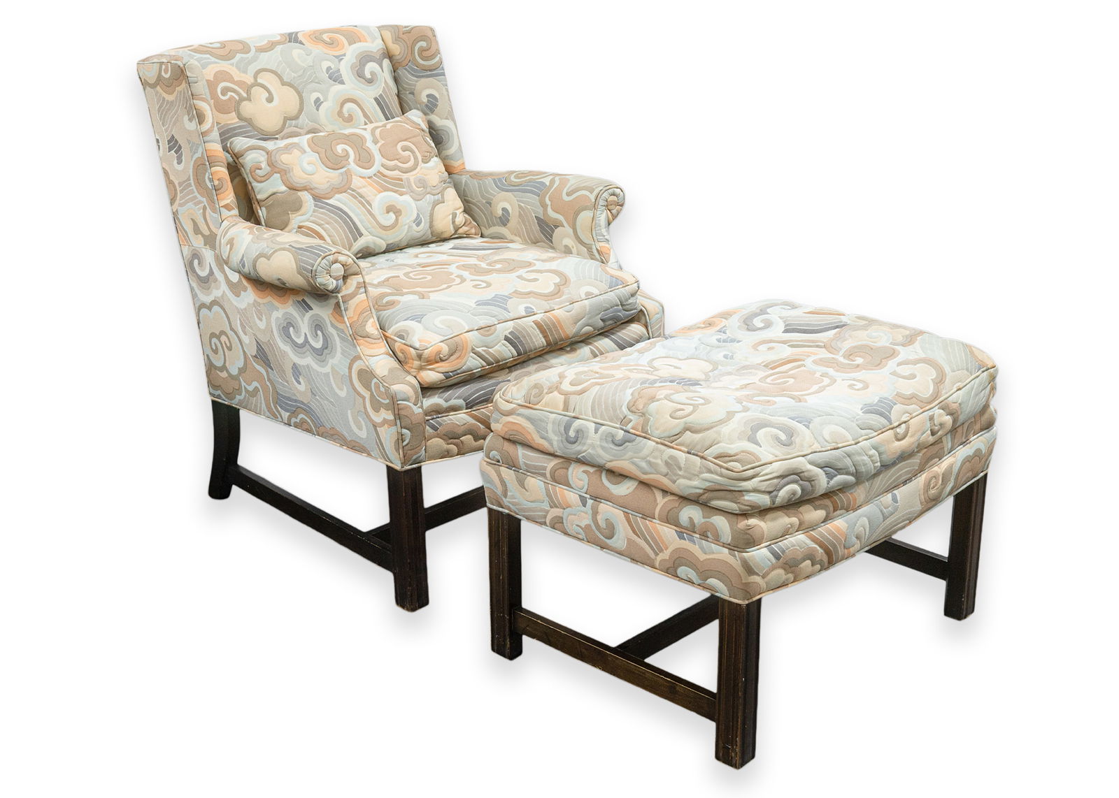 Erwin Lambeth Lounging Armchair and Ottoman Vintage Mid Century Modern (1 of 8)