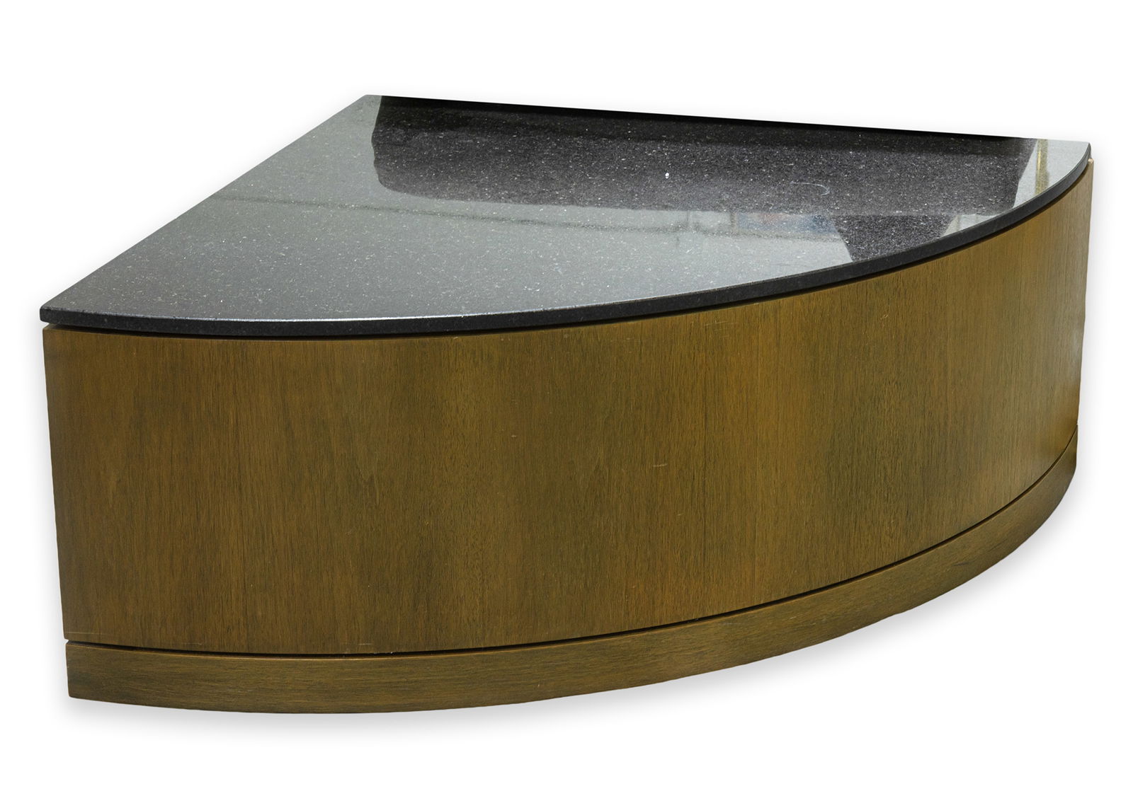 Marble & Wood Quarter Circle Quandrant Shaped Side End Table (1 of 5)