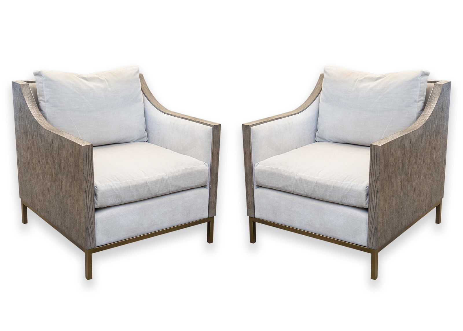 Century Furniture Monarch Wood Wrapped Contemporary Modern Armchairs (1 of 12)