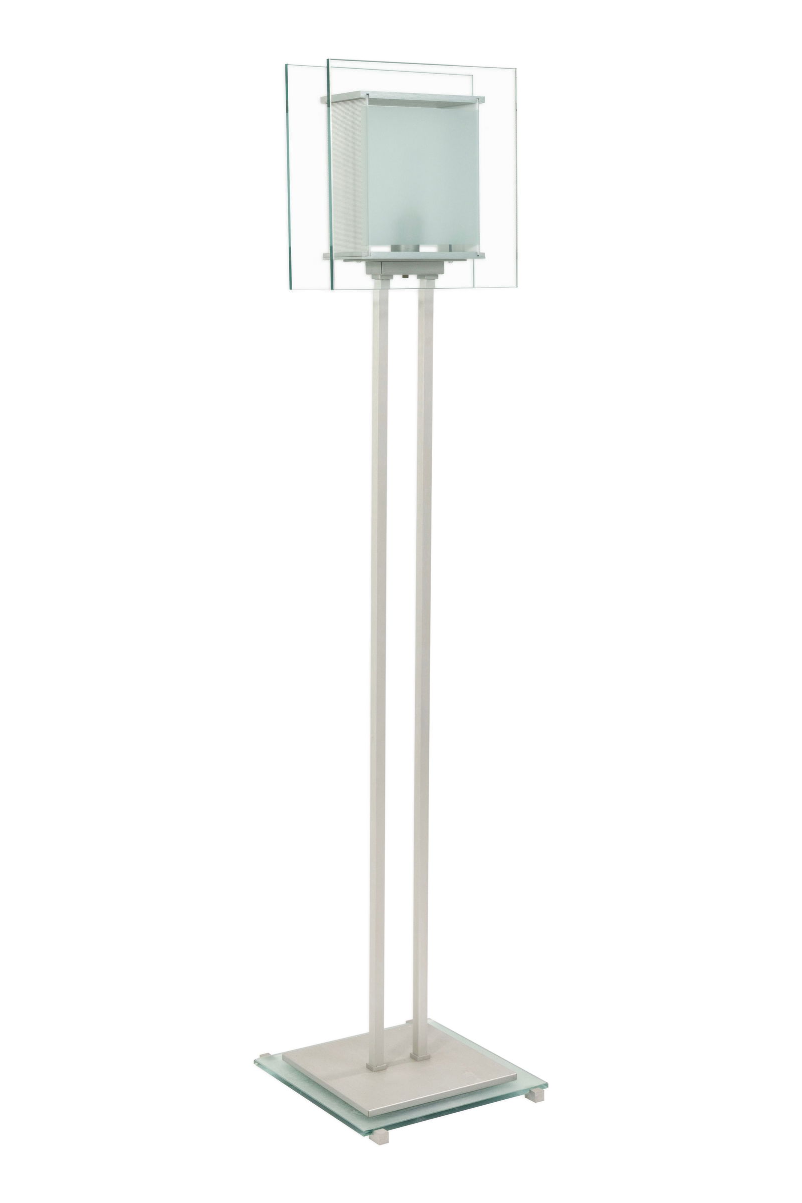 Robert Sonneman for Kovacs Chrome & Glass Floor Lamp 20th Century Postmodern Lighting (1 of 6)