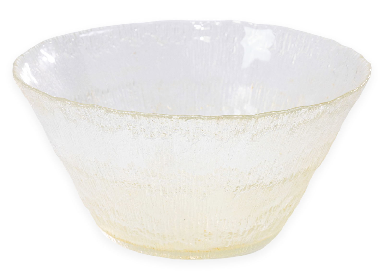 Tapio Wirkkala for Iittala Solaris Bowl (model 2201-245) Art Glass Finland, c. 1970s: An example of Scandinavian modern glass design, the “Solaris” bowl (model 2201-245) was designed by renowned Finnish master Tapio Wirkkala for Iittala. The organic, softly flared form feat