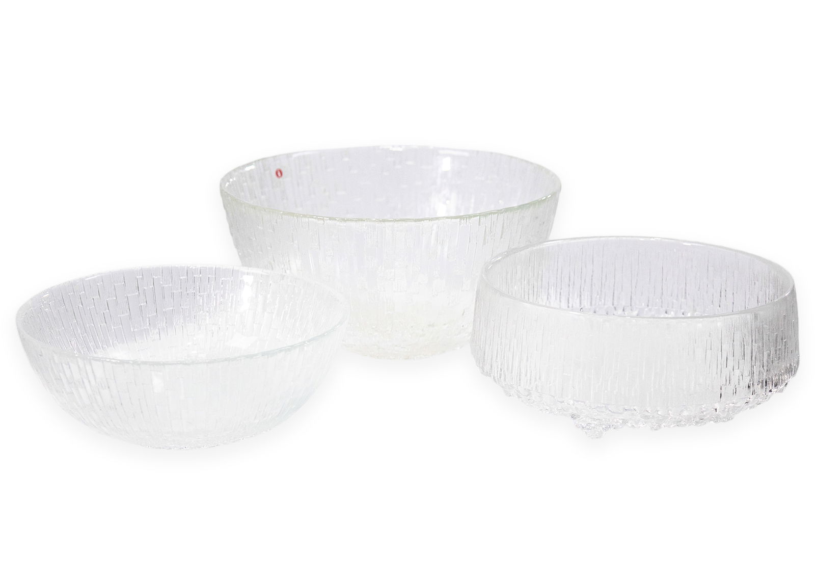 Tapio Wirkkala for Iittala Ultima Thule (3) Bowls Art Glass Finland, c. 1970s (1 of 7)