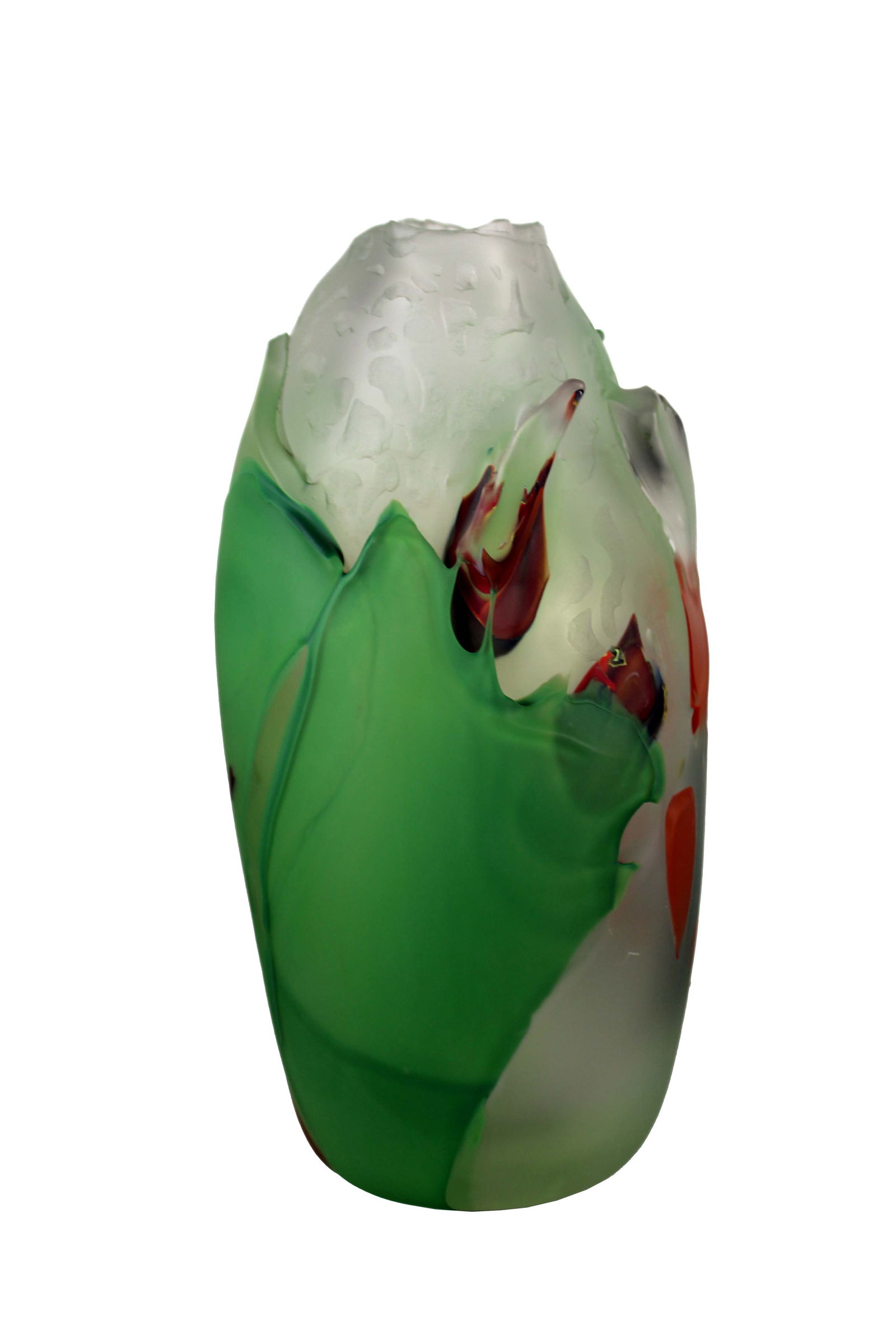 Judson Guérard Signed Green Handblown Contemporary Art Glass Vase Chaos Series (1 of 10)