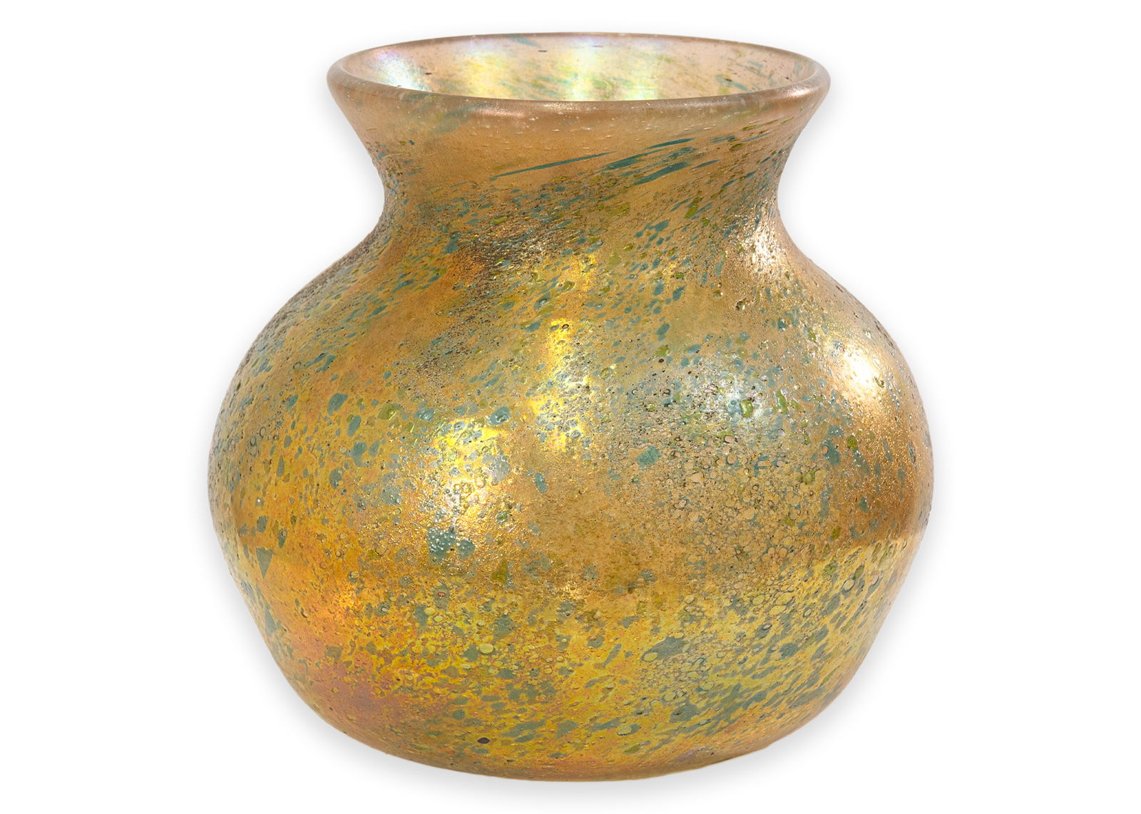Tiffany Studios Early Cypriote Lava Vase (Gold & Teal) Hand-Blown Favrille Glass Art Nouveau (1 of 5)