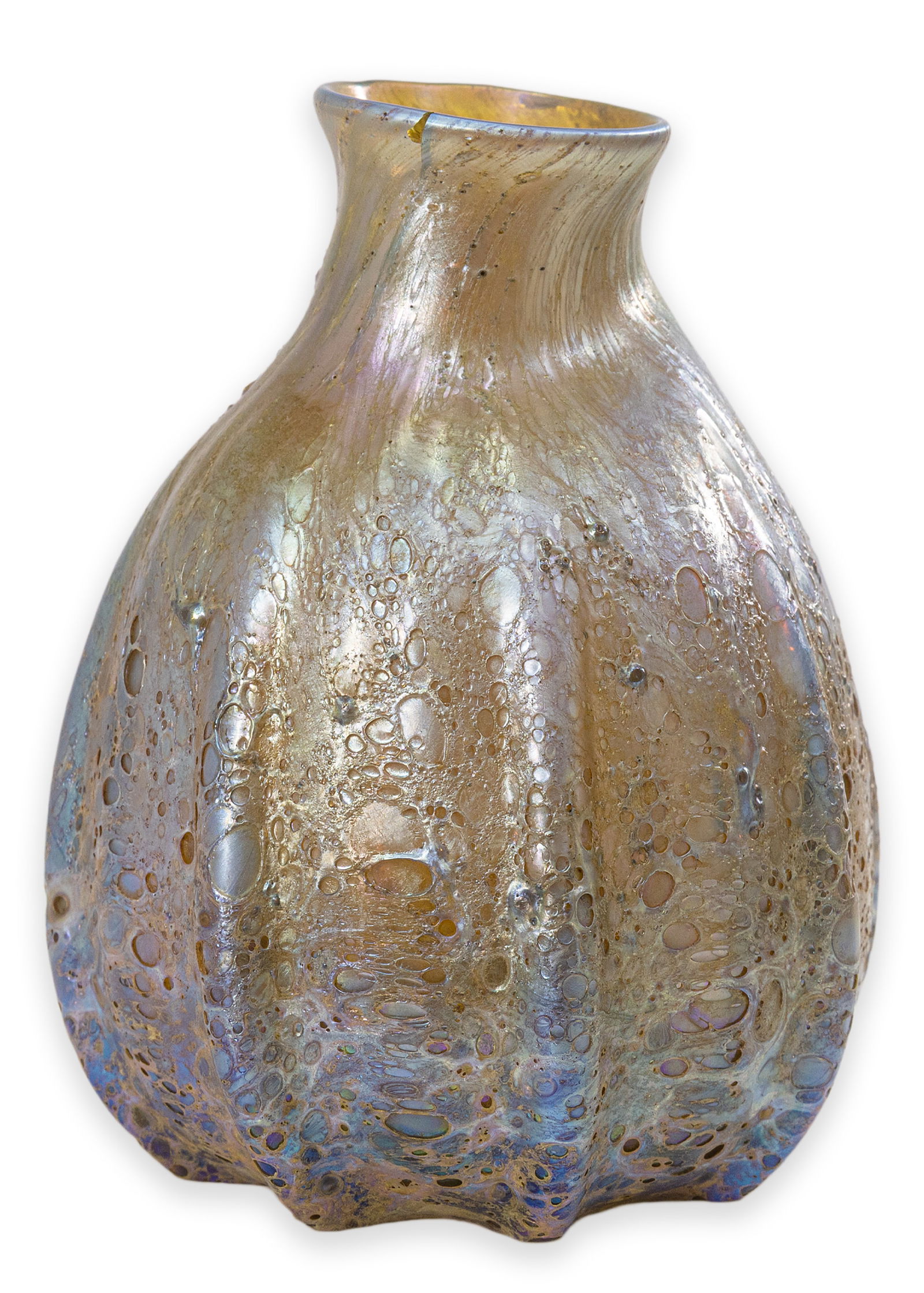Tiffany Studios Early Cypriote Lava Vase (M. 487) Hand-Blown Favrille Glass Art Nouveau (1 of 5)