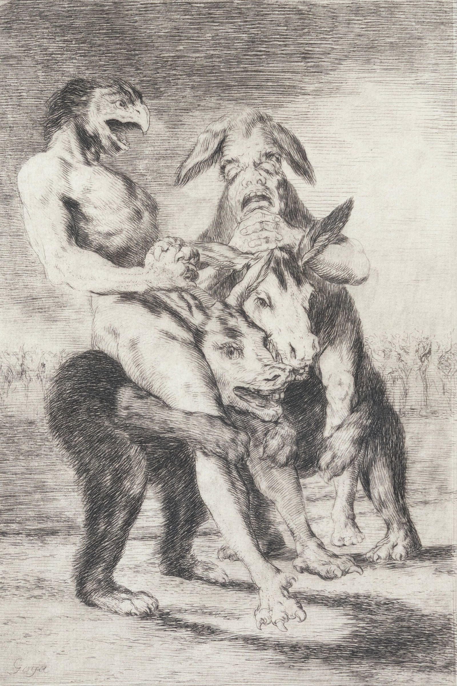 Francisco Goya Miren que grabes from Los Caprichos 1868 Etching Framed (1 of 10)