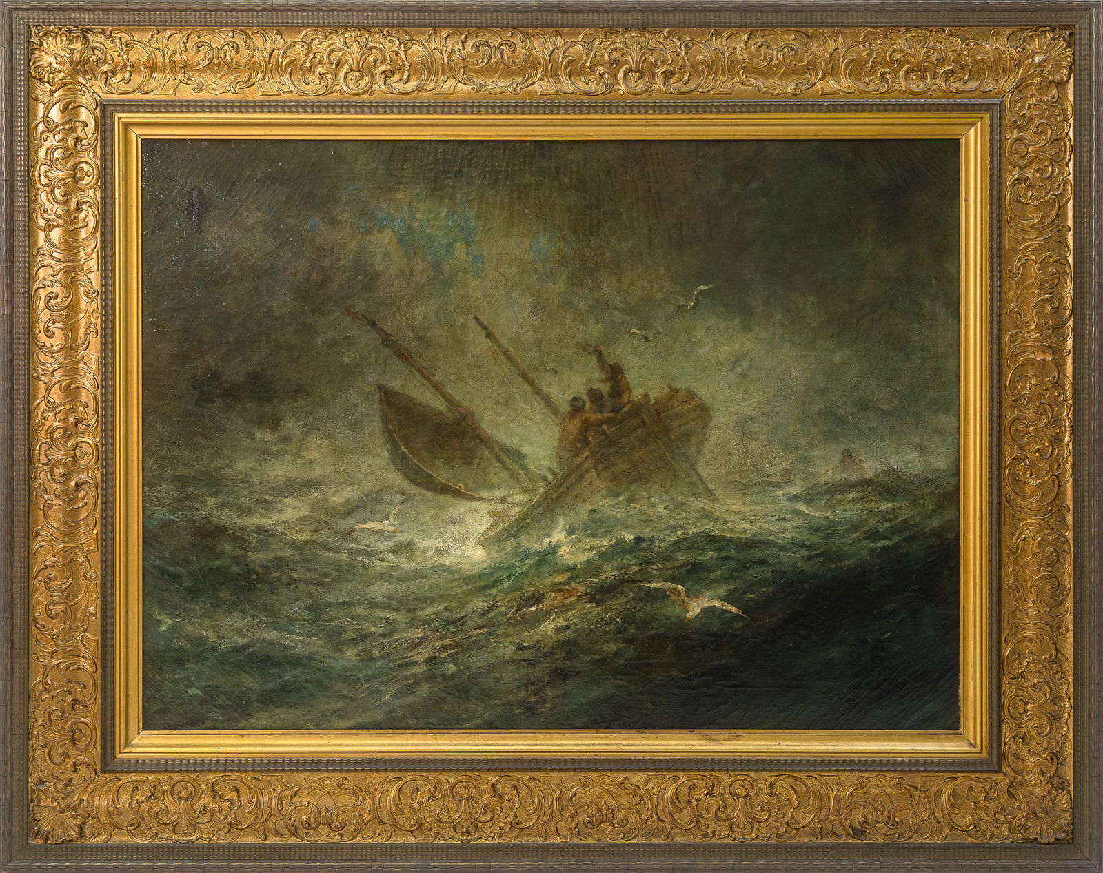 Robert Hopkins (1832-1909) The Pilot Off Moville, Ireland c. 1903 Signed Oil on Canvas Framed (1 of 11)
