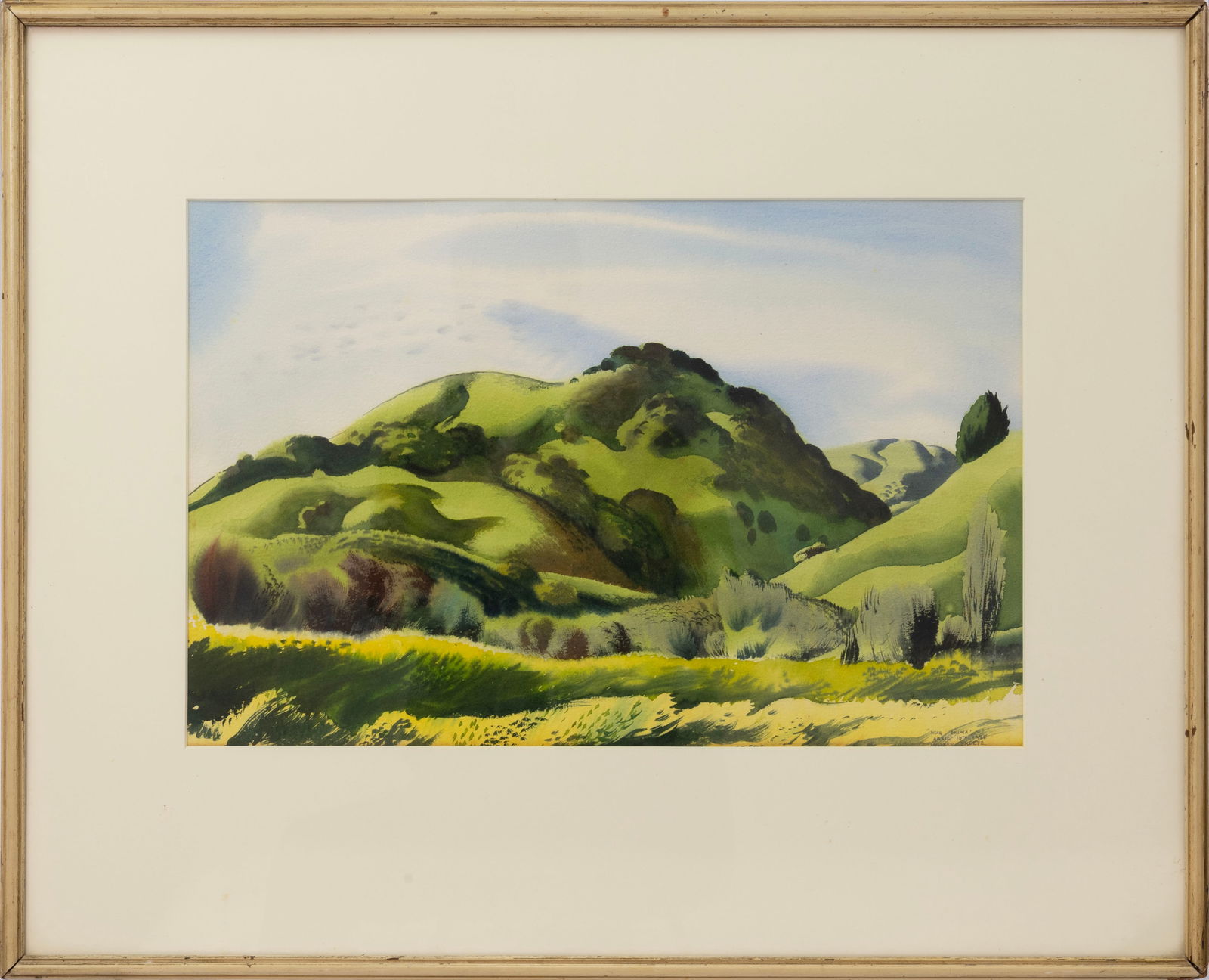 Millard Sheets Near Olema April 10th 1936 Signed Watercolor on Paper California Scene Painting (1 of 6)