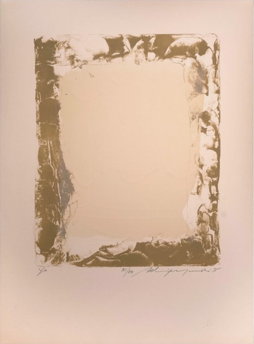 Adja Yunkers Yo 1975 Signed Modern Abstract Lithograph Embossing on Paper 31/60 UF (1 of 8)