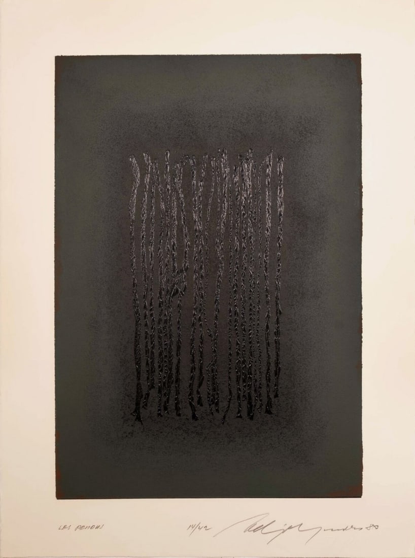 Adja Yunkers Le Pendus 1980 Signed Modern Abstract Etching on Paper 14/42 UF 1980 (1 of 9)