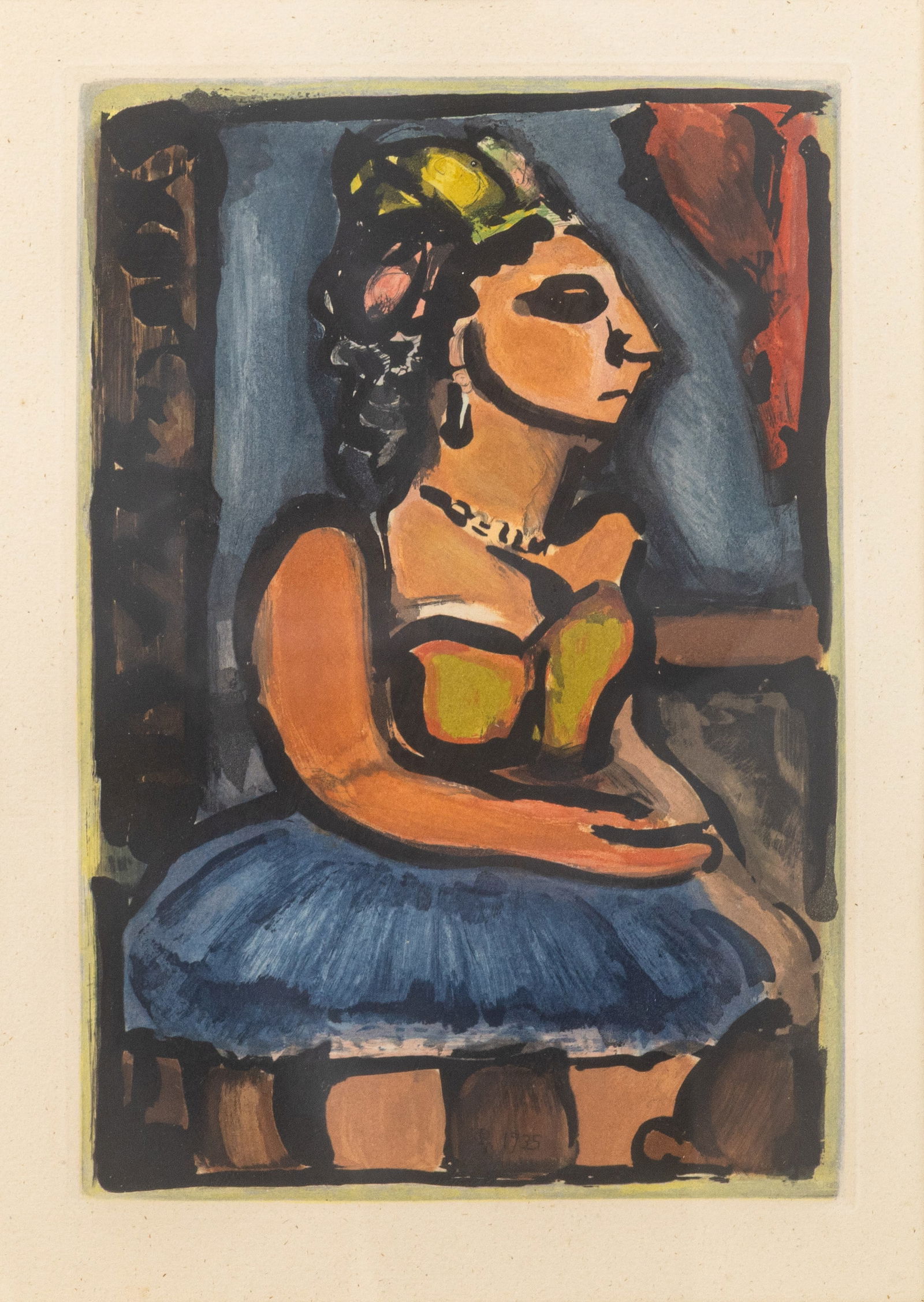 Georges Rouault Madame Louison 1935 Etching Color Aquatint Signed in Plate Framed (1 of 6)