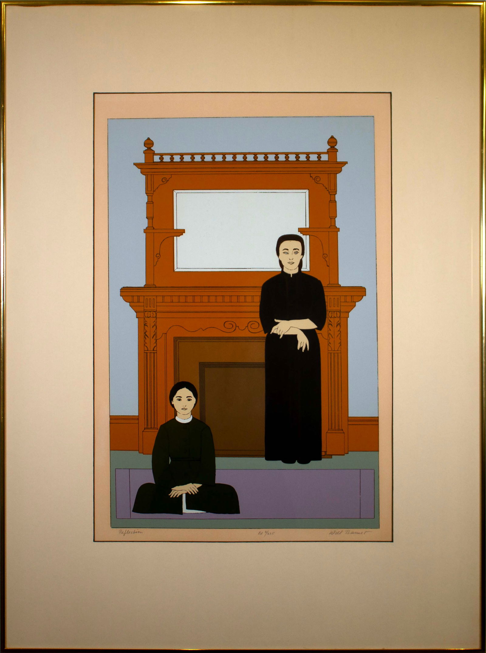 Will Barnet Reflection 1971 Signed Modern Realist Serigraph on Paper 2/225 Framed (1 of 9)