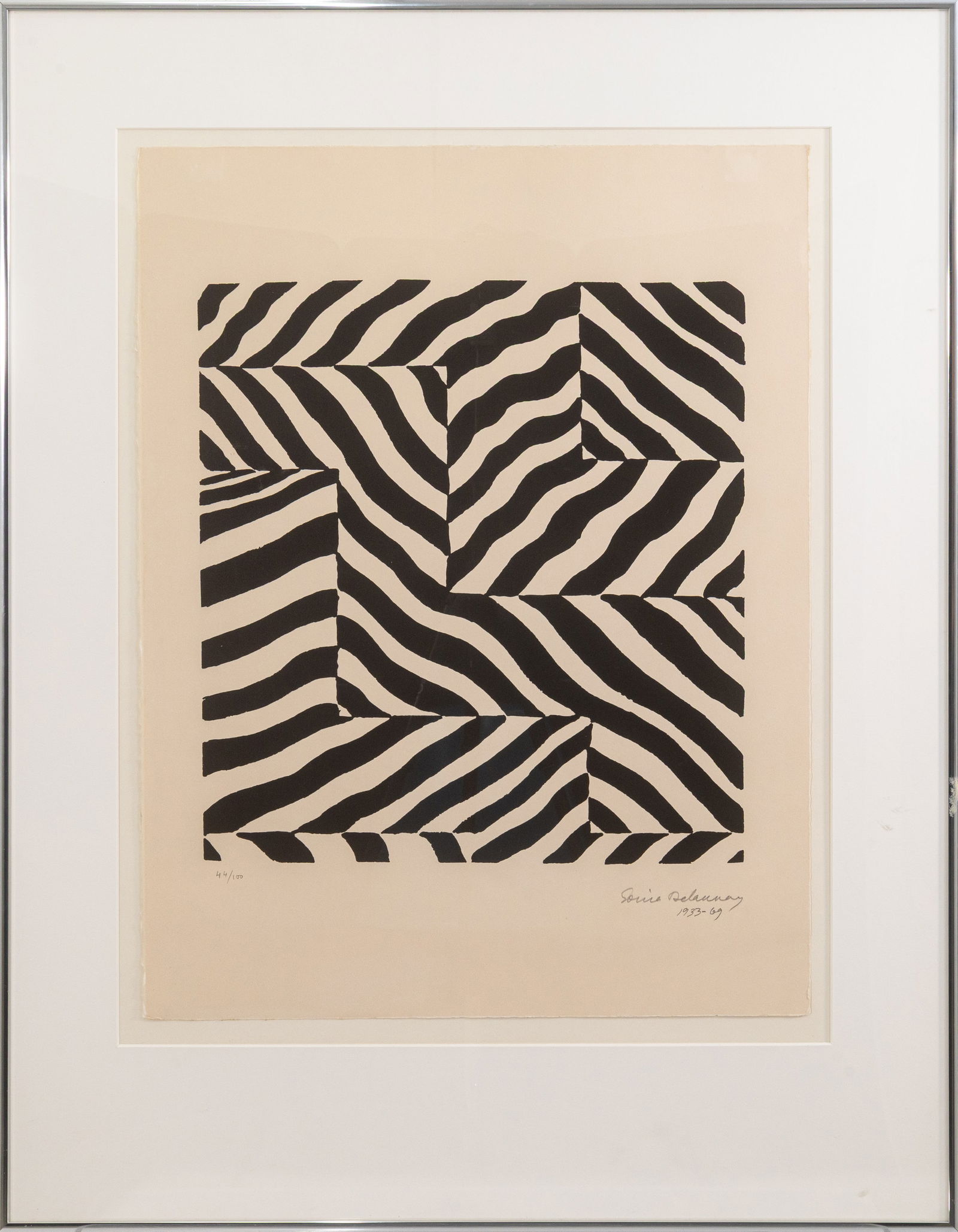 Sonia Delaunay Composition en Noir et Blanc (1933/1969) Signed Lithograph on Paper 44/100 (1 of 8)